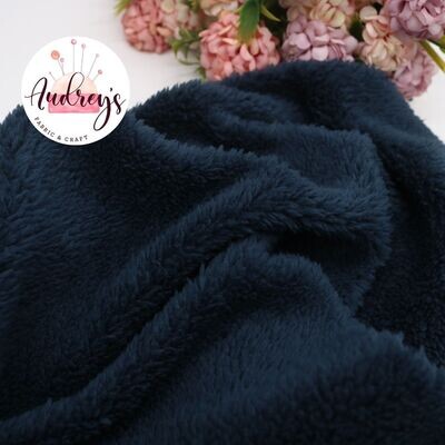 Navy | Sherpa Fleece Cuddle Plush Fleece | 148cm Wide