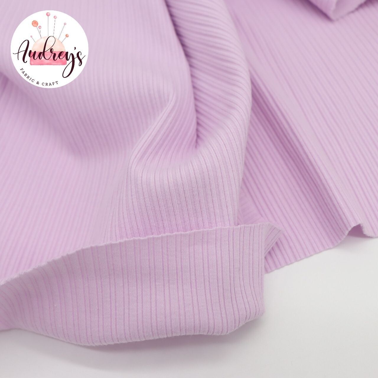 Lilac | Ribbed Cotton Jersey Knit, 240gsm | 120cm Wide - 1m Piece