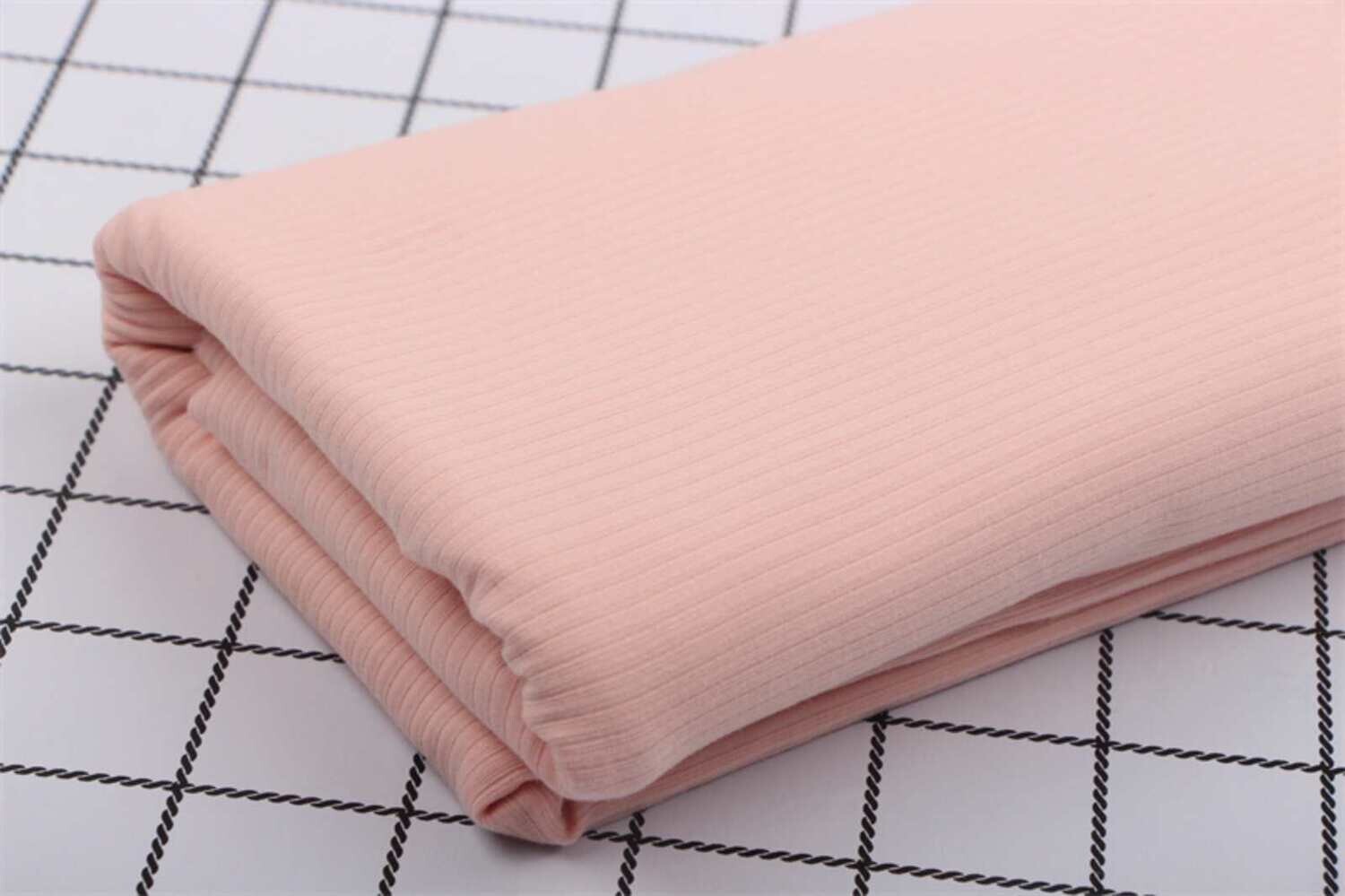 Light Pink | Ribbed Cotton Jersey Knit, 200gsm | 145cm Wide