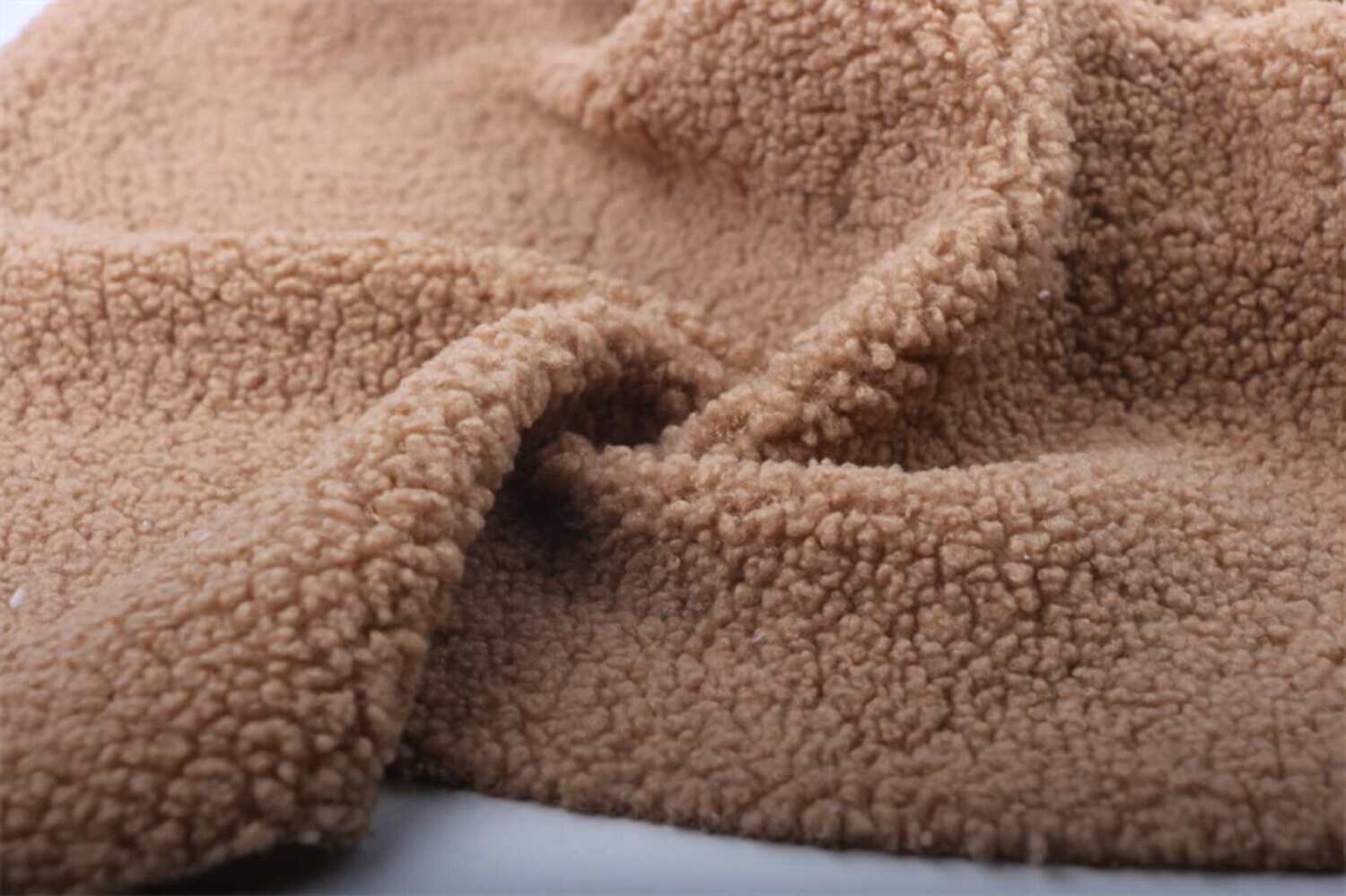 Latte Heavyweight Sherpa Fleece Cuddle Plush Fleece 164cm Wide