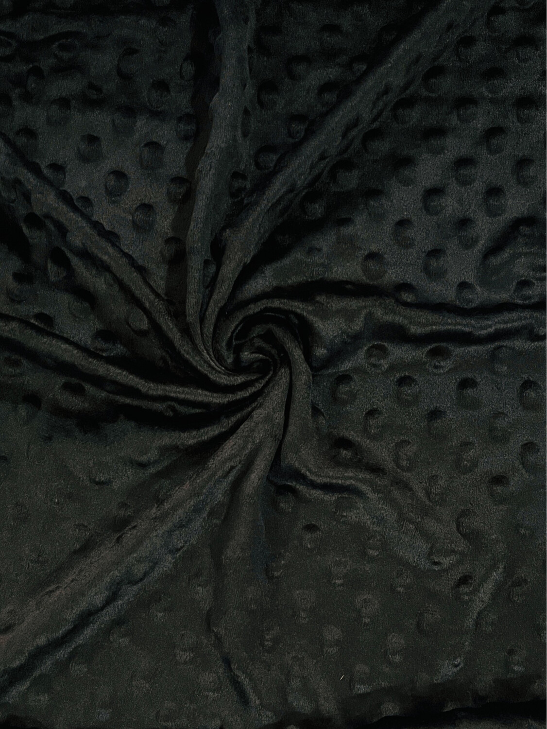 Black | Premium Minky Dot Fabric | 180cm Wide - 0.6m Piece