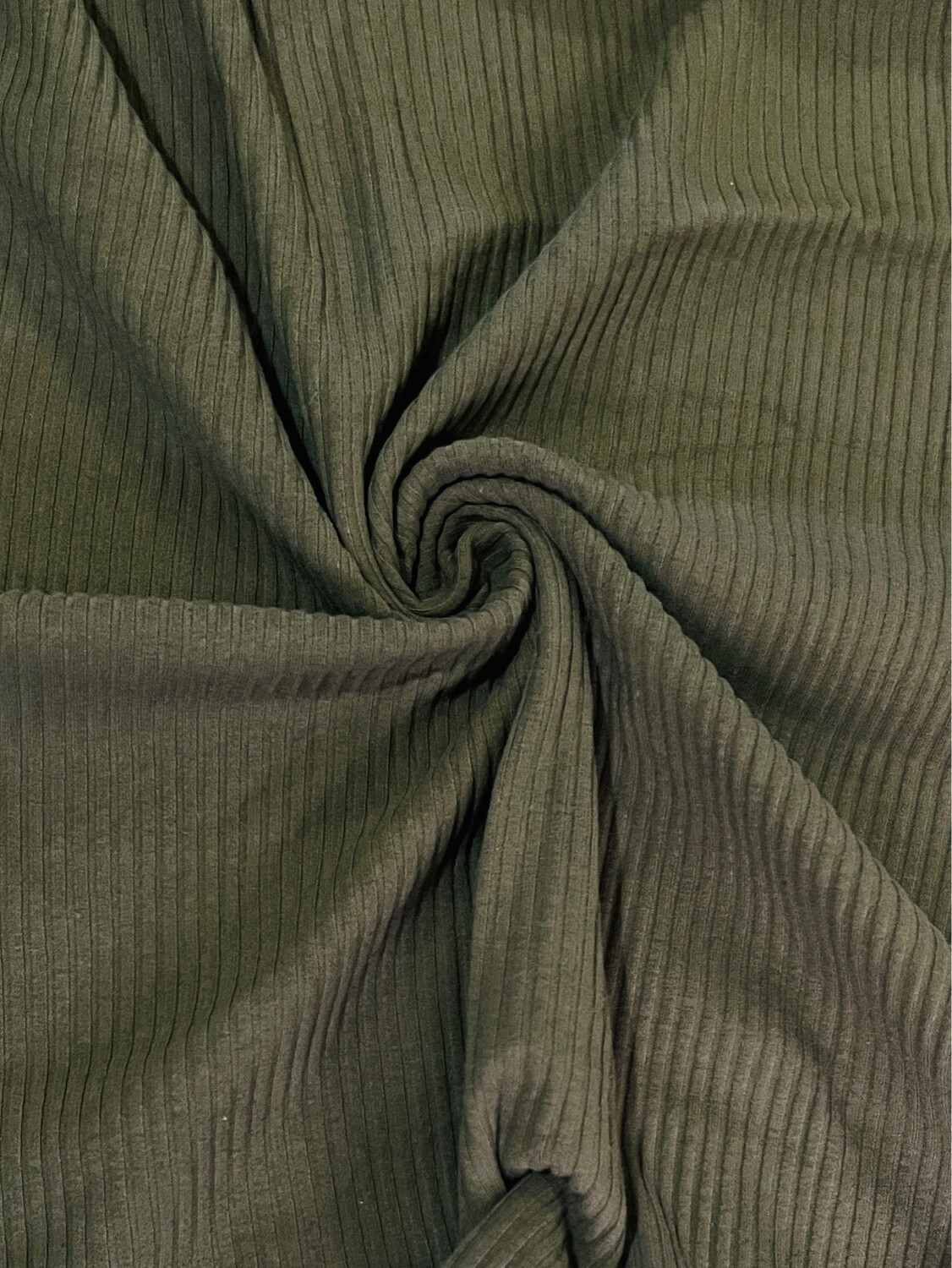 Khaki | Ribbed Cotton Jersey Knit, 240gsm | 120cm Wide - 0.85m Piece