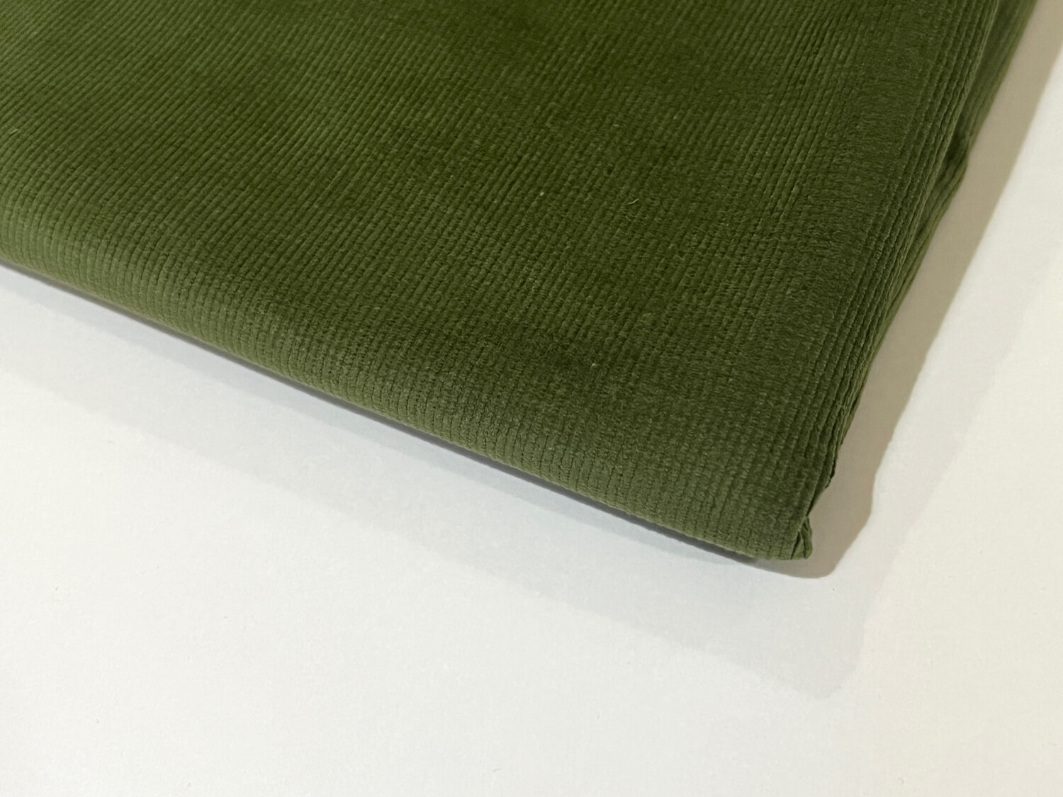 Solid Army Green | Stretch Pinwale Corduroy | 130cm Wide - 1m Piece
