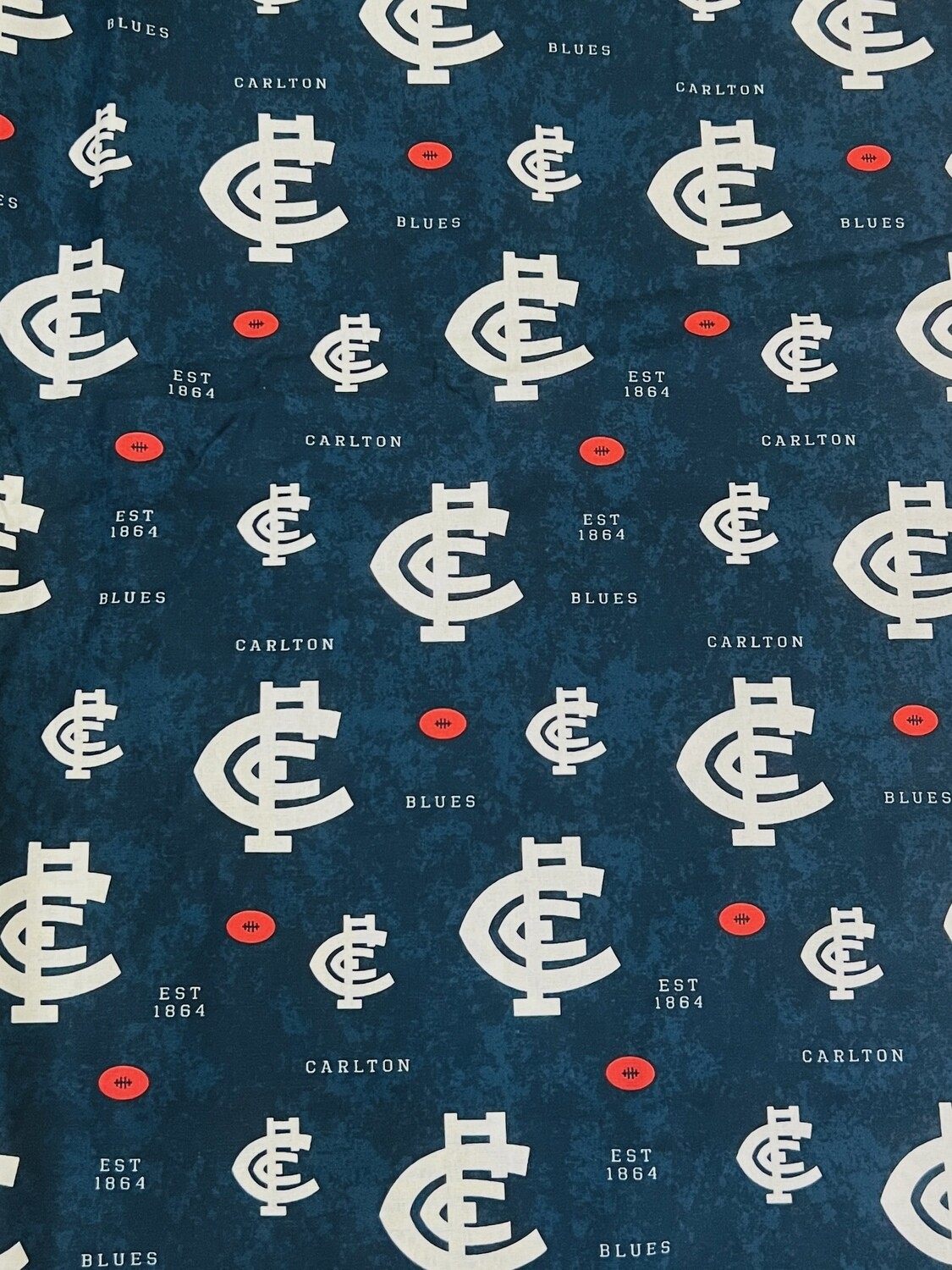 Carlton Blues AFL | Licensed Quilting Cotton | 112cm Wide - Remnants