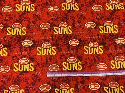 Gold Coast Suns AFL | Licensed Quilting Cotton | 112cm Wide