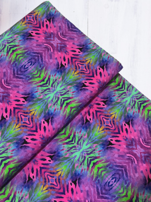 Neon Tie-Dye Aztec | Quilting Cotton | 112cm wide