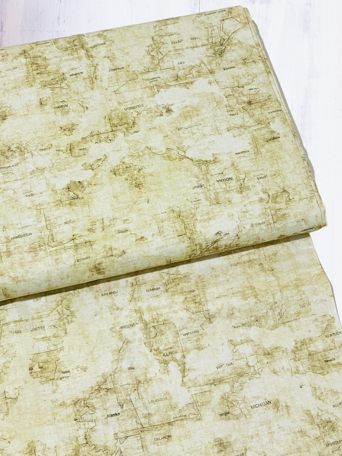 Vintage, Aged Map | Quilting Cotton | 112cm wide