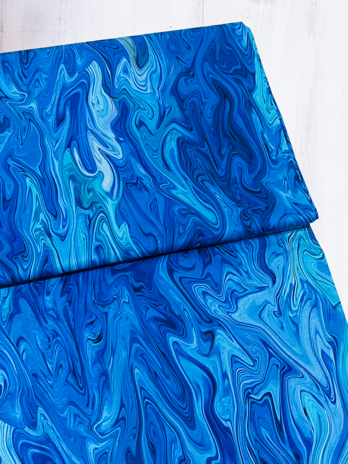 Marble, Ocean | Quilting Cotton | 112cm wide - 0.35m Piece