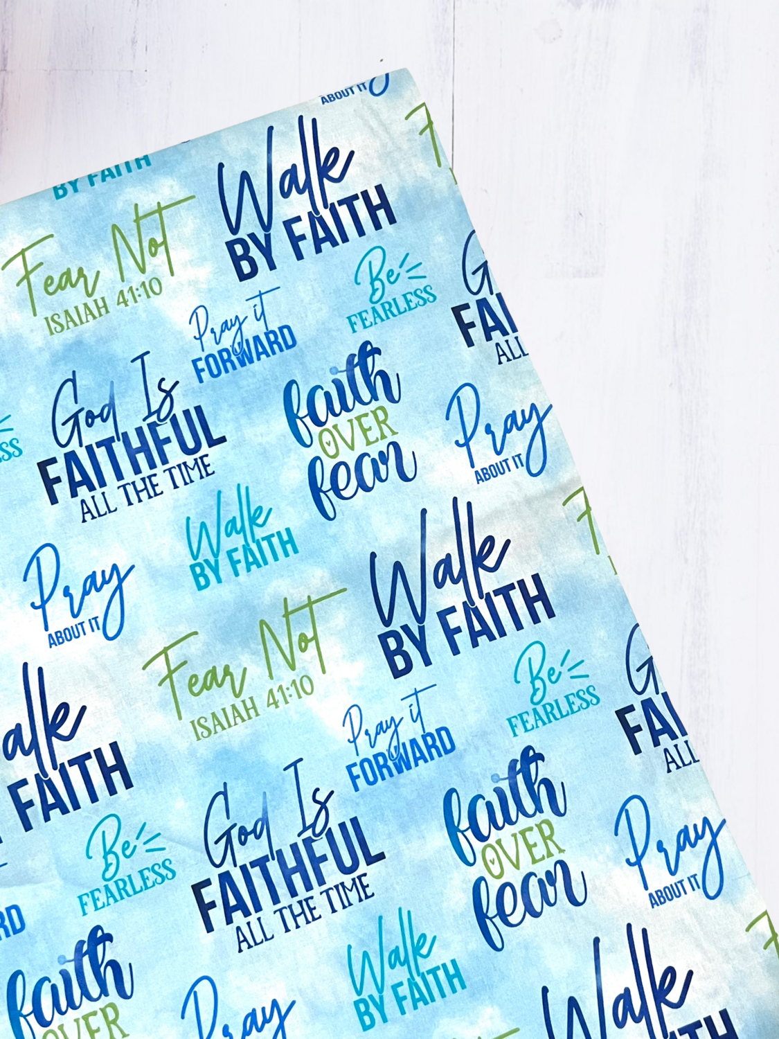 Faith Over Fear | Quilting Cotton | 112cm wide - 1m Piece