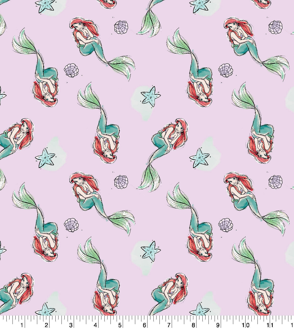 The Little Mermaid, Shell Toss | Licensed Quilting Cotton | 112cm wide
