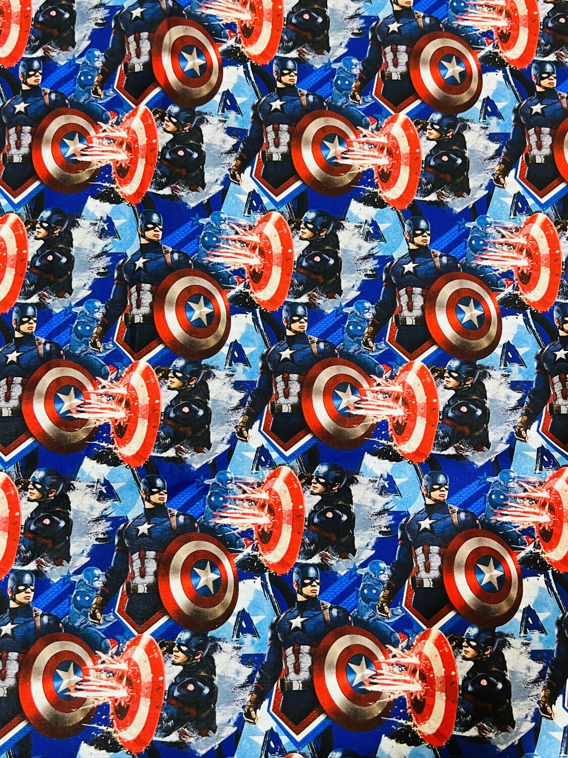 Captain America, Stacked | Licensed Quilting Cotton | 112cm wide - 0.6m Piece