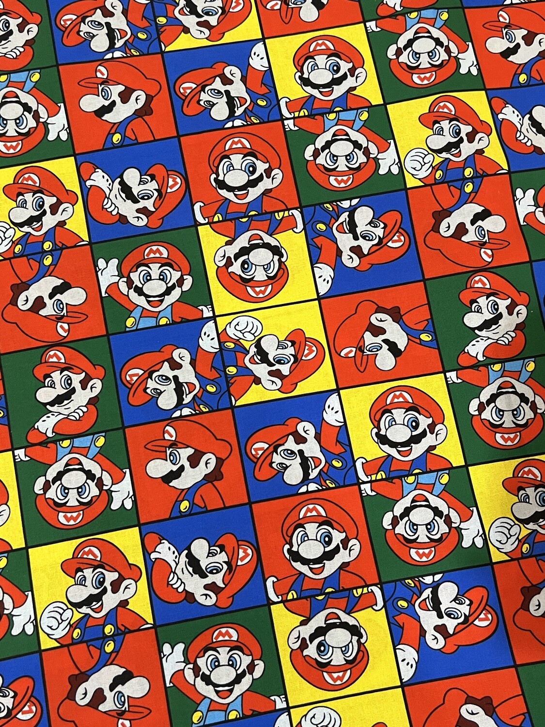 Mario Grid  | Licensed Quilting Cotton | 112cm wide - 0.3m Piece