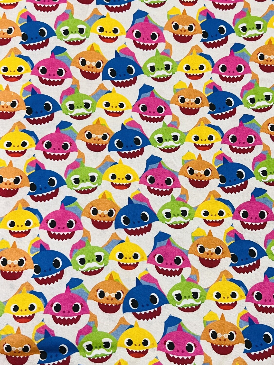 Baby Shark, Stacked | Licensed Quilting Cotton | 112cm wide - 0.95m Piece