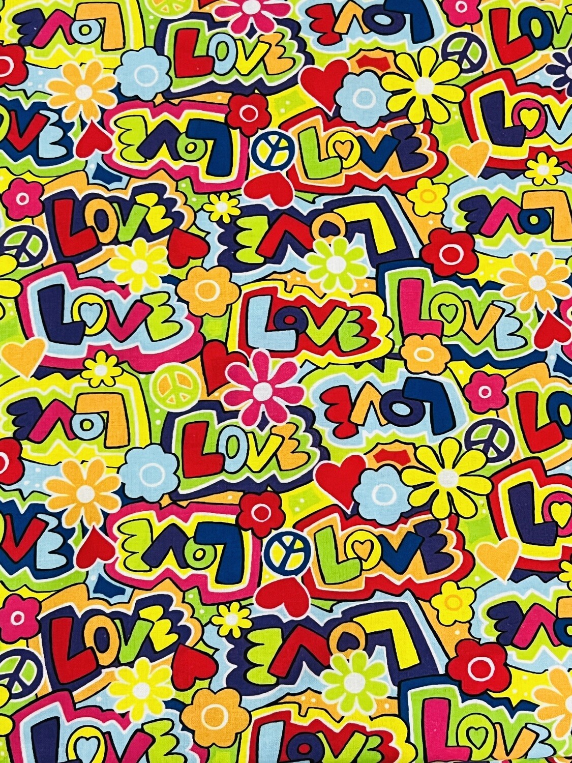 LOVE | Quilting Cotton | 112cm wide - 1.5m Piece