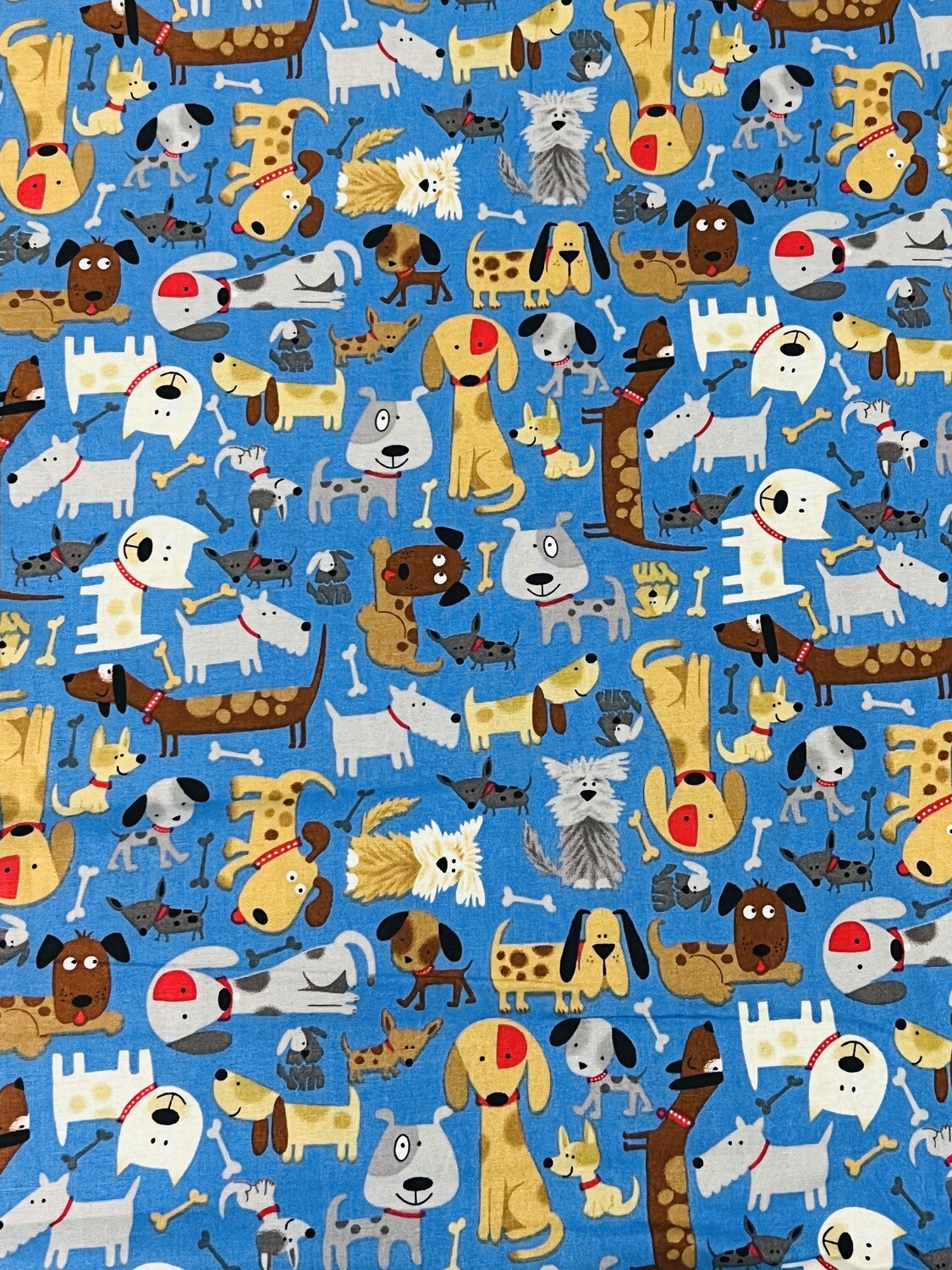 Pups on Blue | Quilting Cotton | 112cm wide