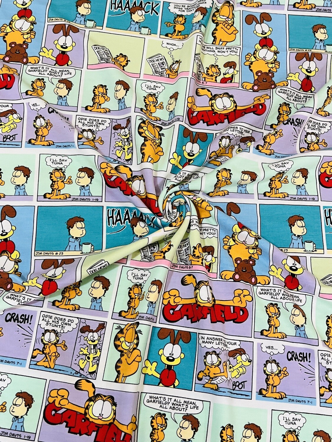 Garfield Comic | Licensed Stretch French Terry | 160cm Wide - Final Pieces