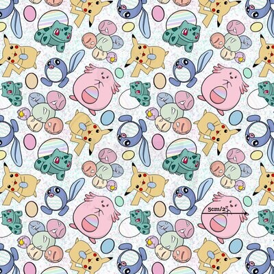 Pokemon Easter | Digital Print Custom Cotton Woven | 145cm wide