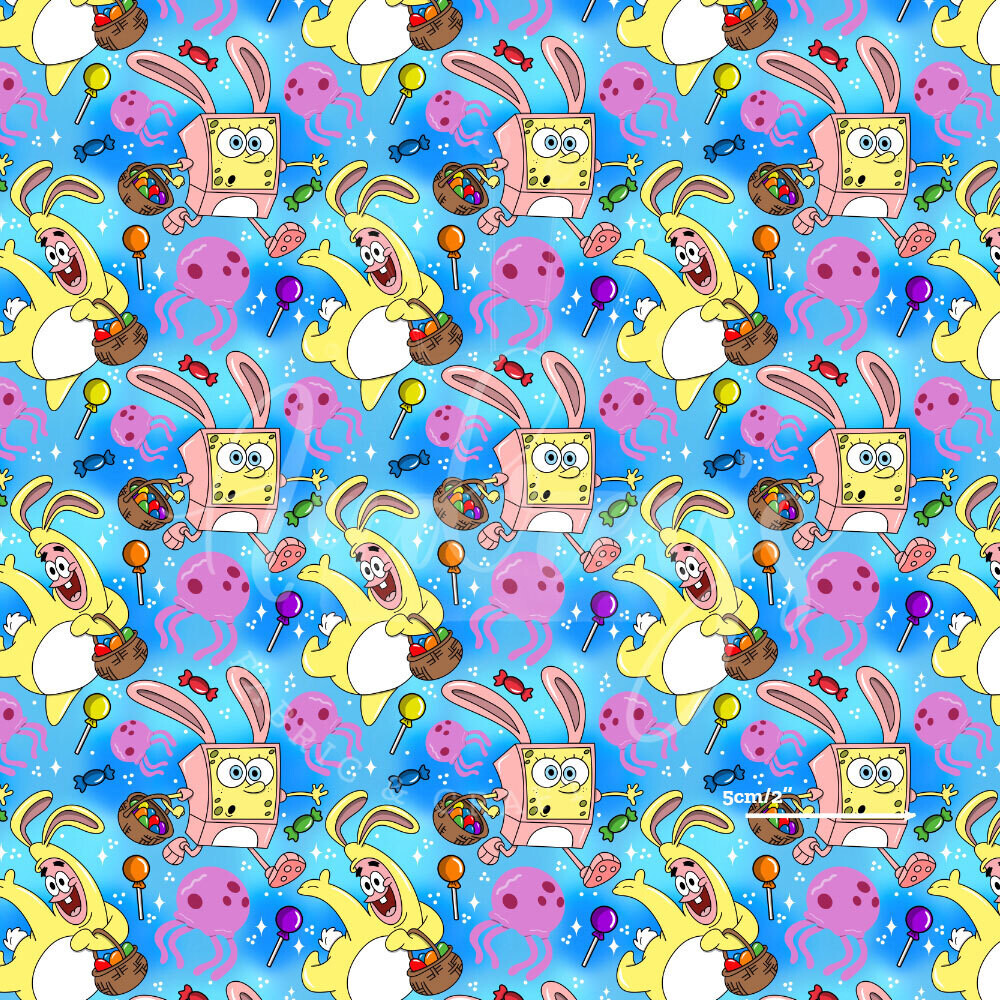 Spongebob&#39;s Easter | Digital Print Custom Cotton Woven | 145cm wide