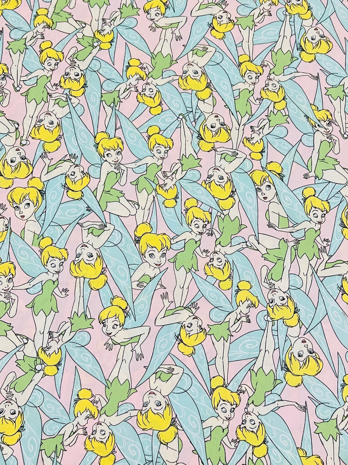 Tinkerbell Stacked | Licensed Cotton Poplin | 145cm wide - 0.6m Piece