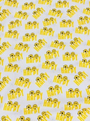 Mr Men &amp; Little Miss, Happy | Licensed Quilting Cotton | 112cm wide