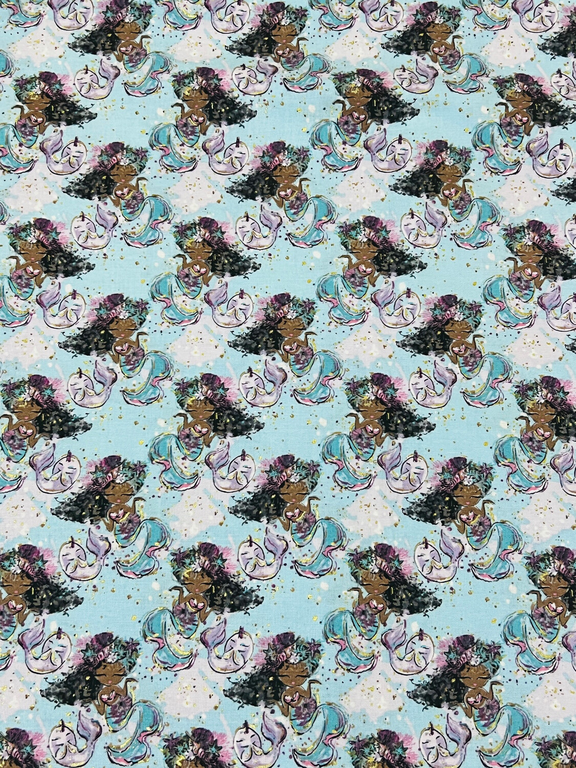 Mermaid Princesses, Blue | Quilting Cotton | 112cm Wide