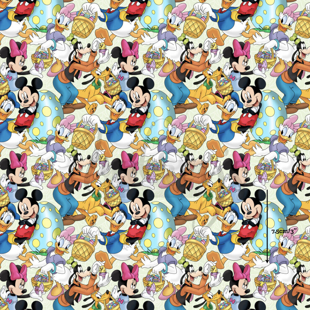 Mickey &amp; Friends, Easter | Digital-Print Cotton Lycra 240gsm | 150cm wide