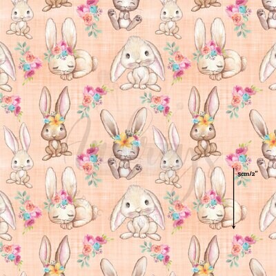 Rabbit, Floral | Digital-Print Cotton Lycra 240gsm | 150cm wide