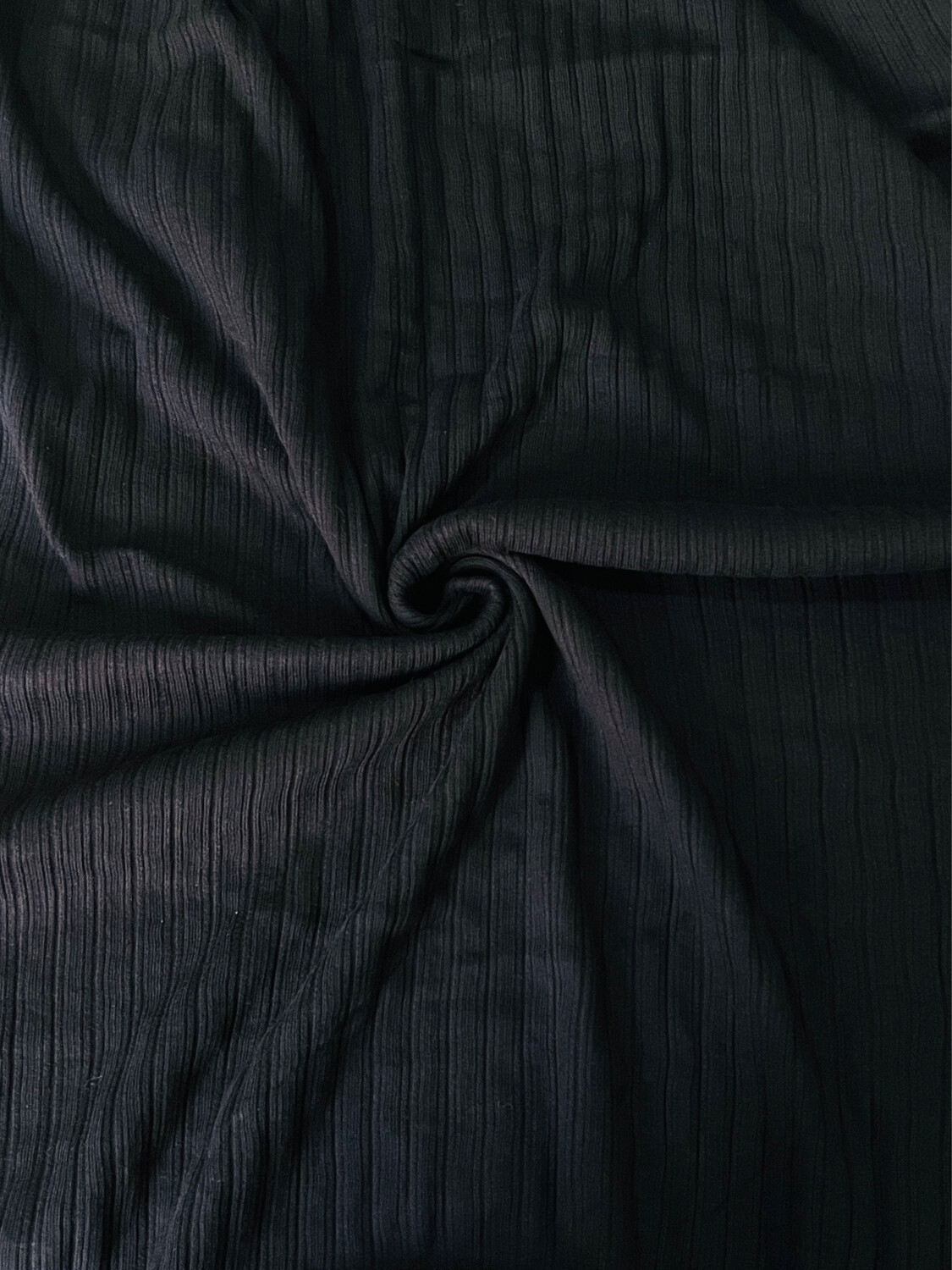 Black | Ribbed Cotton Jersey Knit, 240gsm | 135cm Wide - 0.3m Piece