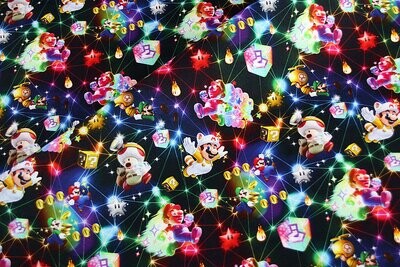 Mario & Friends, Lights | PRE-ORDER Cotton Woven | 142cm wide