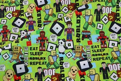 Eat, Sleep, Roblox, Repeat | PRE-ORDER Cotton Woven | 142cm wide