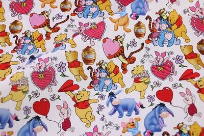 Winnie the Pooh, Valentines | PRE-ORDER Cotton Woven | 142cm wide