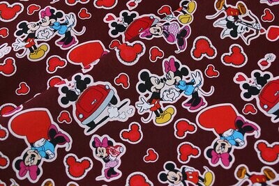 Mickey & Minnie, Valentines | PRE-ORDER Cotton Woven | 142cm wide