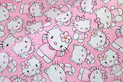 Hello Kitty, Watercolour | PRE-ORDER Cotton Woven | 142cm wide