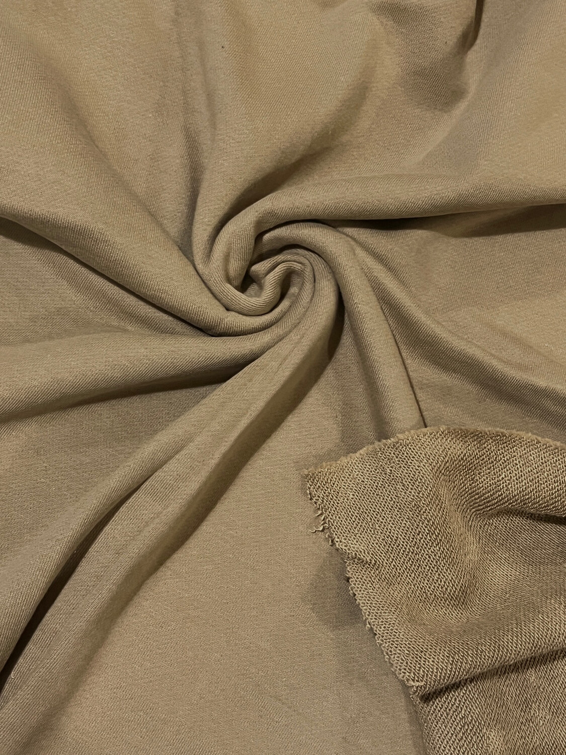 Sand | Cotton French Terry Solids, 360gsm | 180cm Wide -1m Piece