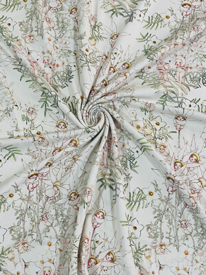 Flannel Flowers, May Gibbs | Licensed Cotton Lycra, 220gsm | 150cm Wide