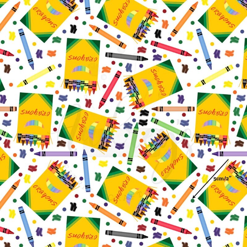 Crayons | Digital-Print Cotton Woven | 145cm wide