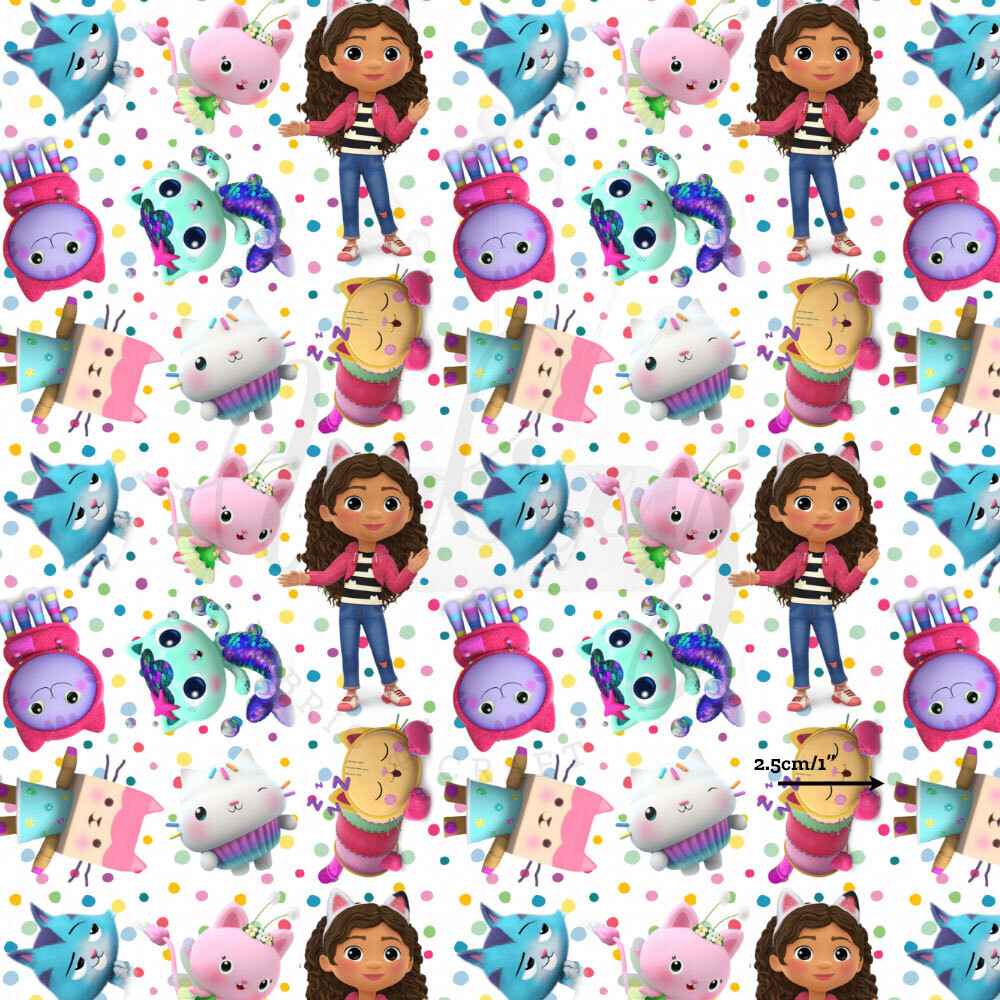 Gabby Dollhouse, Dots | Digital Print Custom Cotton Woven | 145cm wide