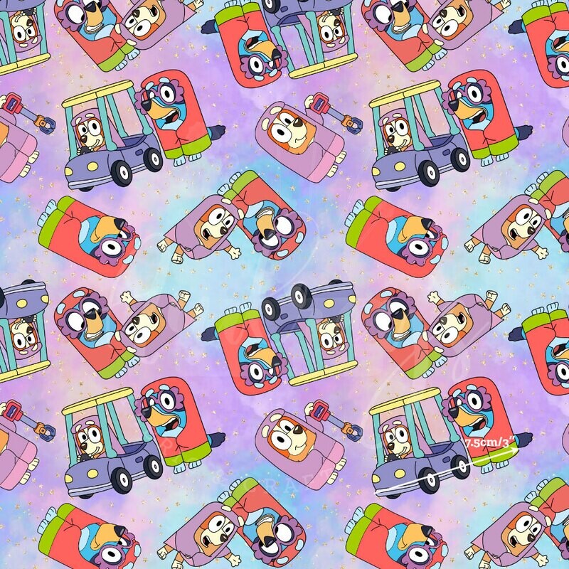 Bluey, Grannies | Digital Print Custom Cotton Woven | 145cm wide