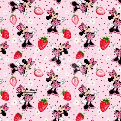 Minnie Strawberries | Digital-Print Cotton Lycra 240gsm | 150cm wide