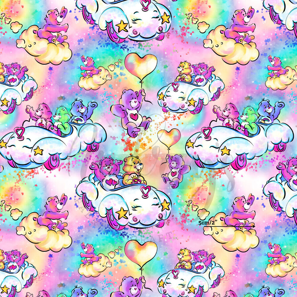 Carebears Fun Ride | Digital-Print Cotton Lycra 240gsm | 150cm wide