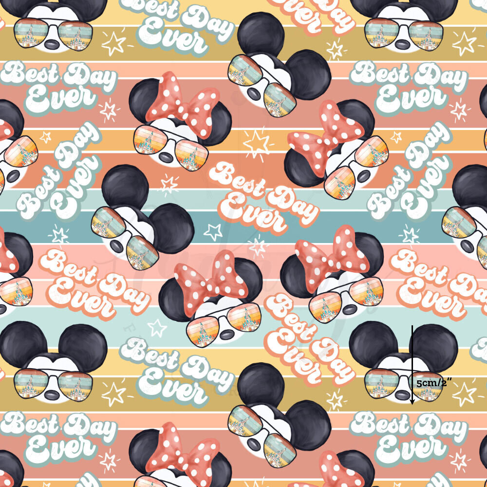Best Day Ever | Digital-Print Cotton Lycra 240gsm | 150cm wide - 1m Piece