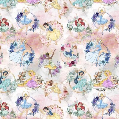 Ballet Princesses | Digital-Print Cotton Lycra 240gsm | 150cm wide