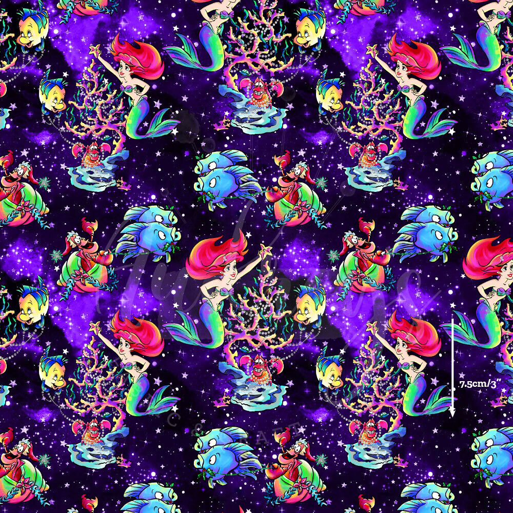 Ariel, Magic Xmas | Digital-Print Cotton Lycra 240gsm | 150cm wide