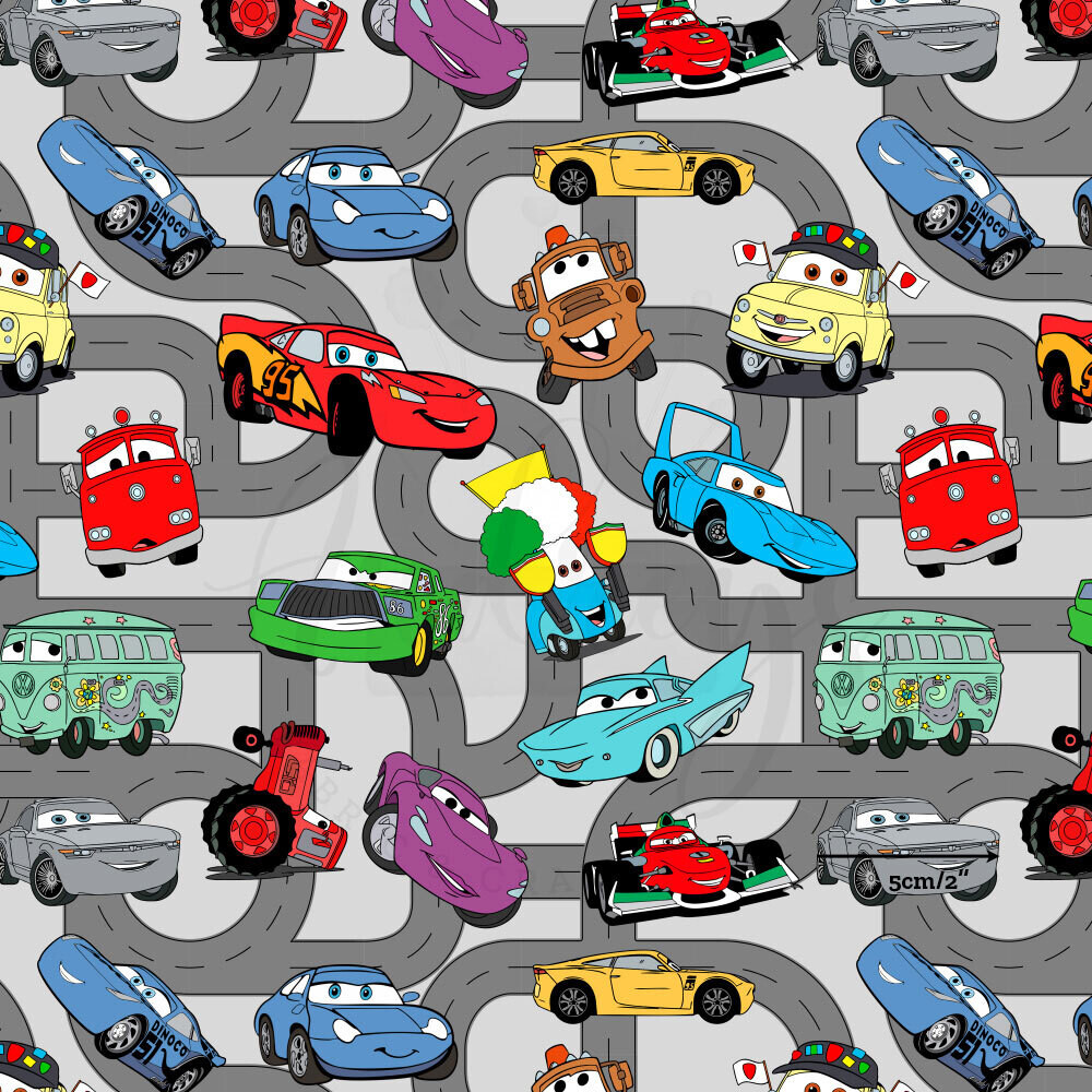 Cars, On the Road | Digital-Print Cotton Lycra 240gsm | 150cm wide