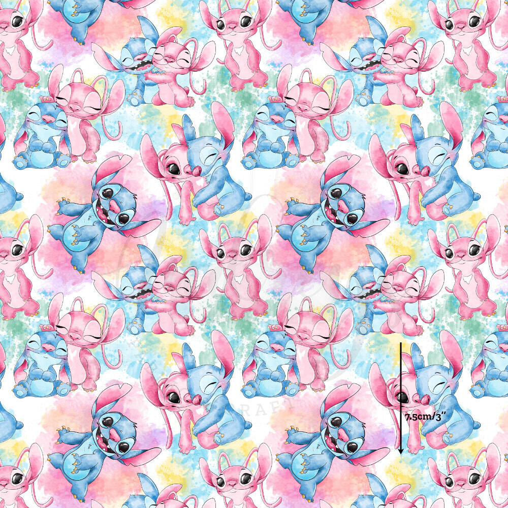 Stitch, Pastel | Digital-Print Cotton Lycra 240gsm | 150cm wide