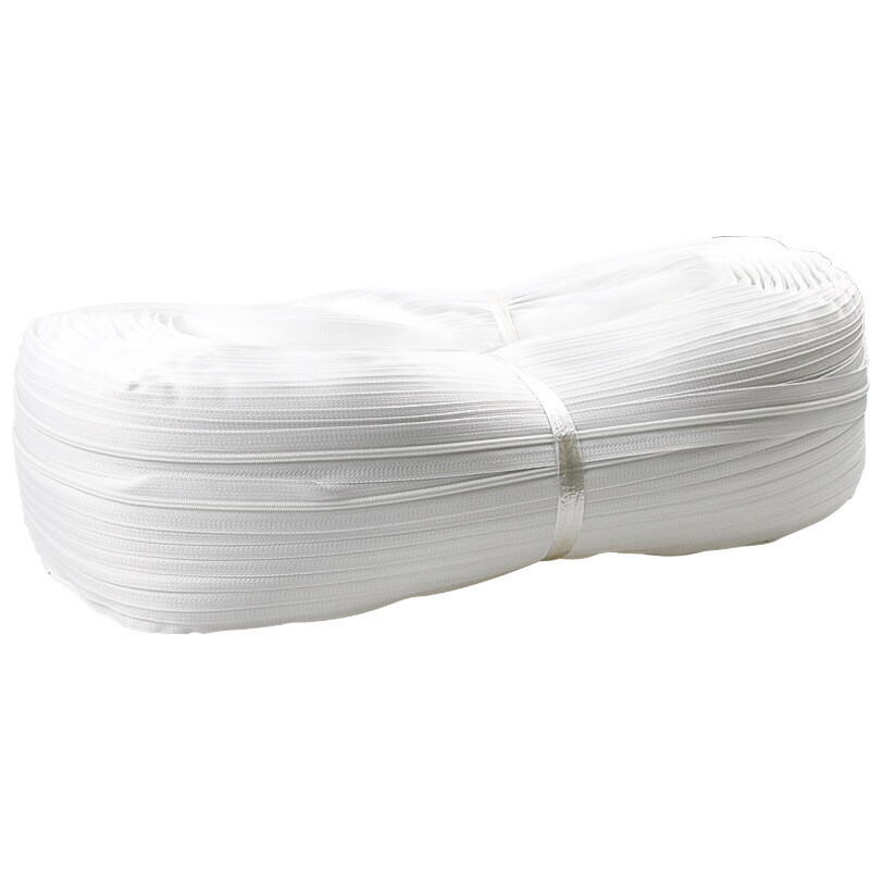 10 Colours | Continuous Zipper Tape, #3 | Nylon, Colour: White
