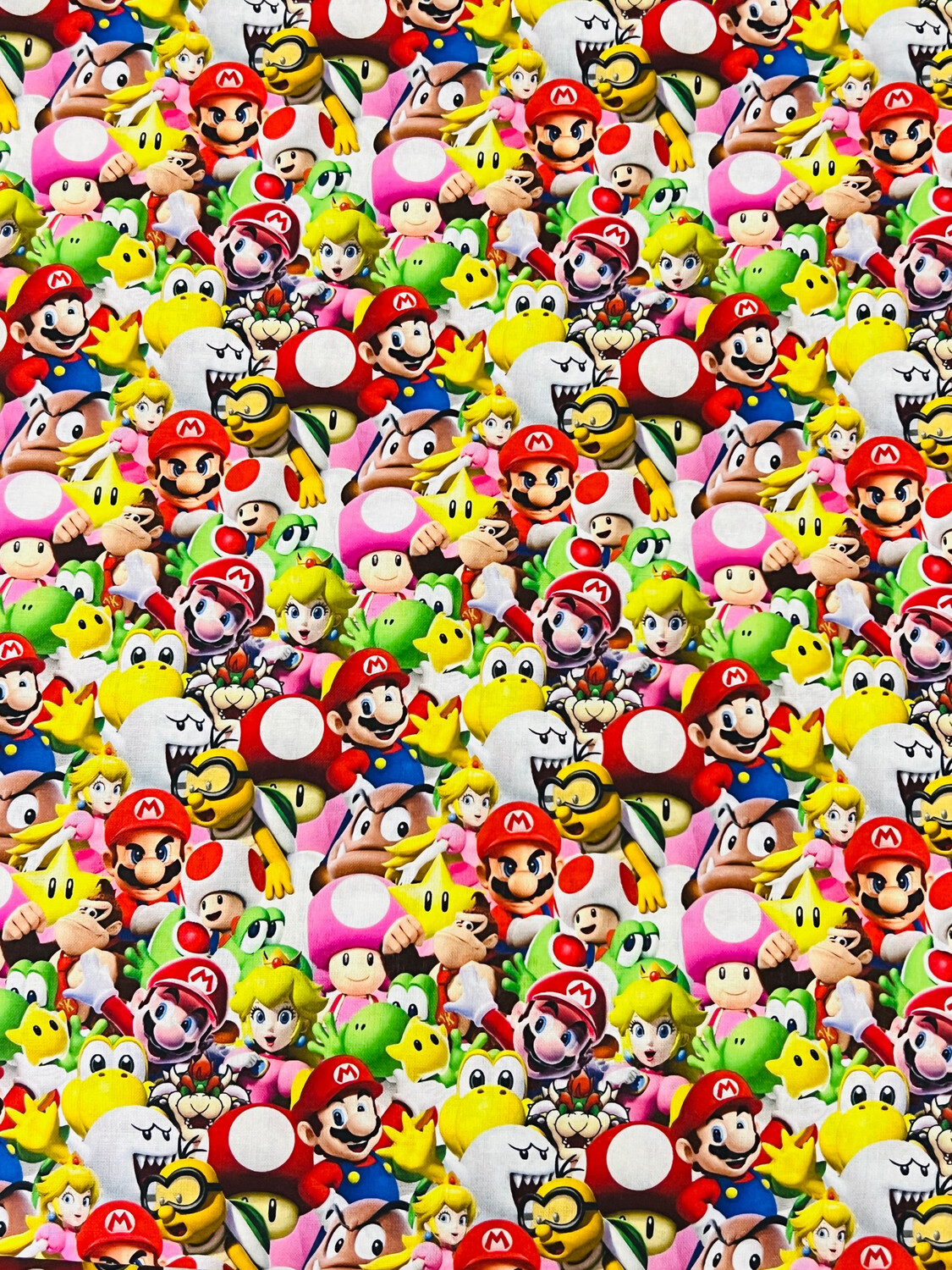 Super mario stacked custom quilting cotton 145cm wide