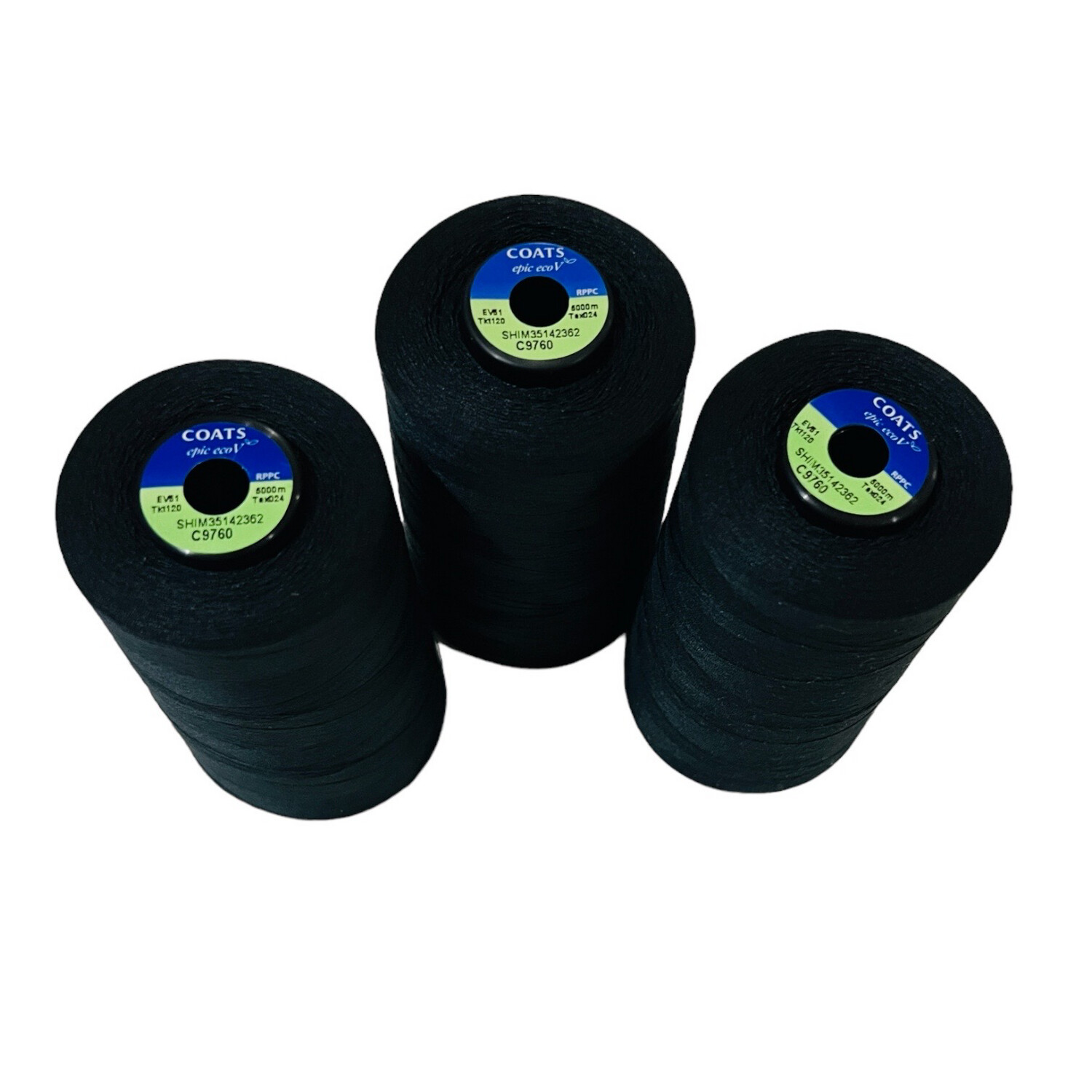 Coats Epic Verde 120 Sewing Thread | C9760 (Black) | 5000m Spool