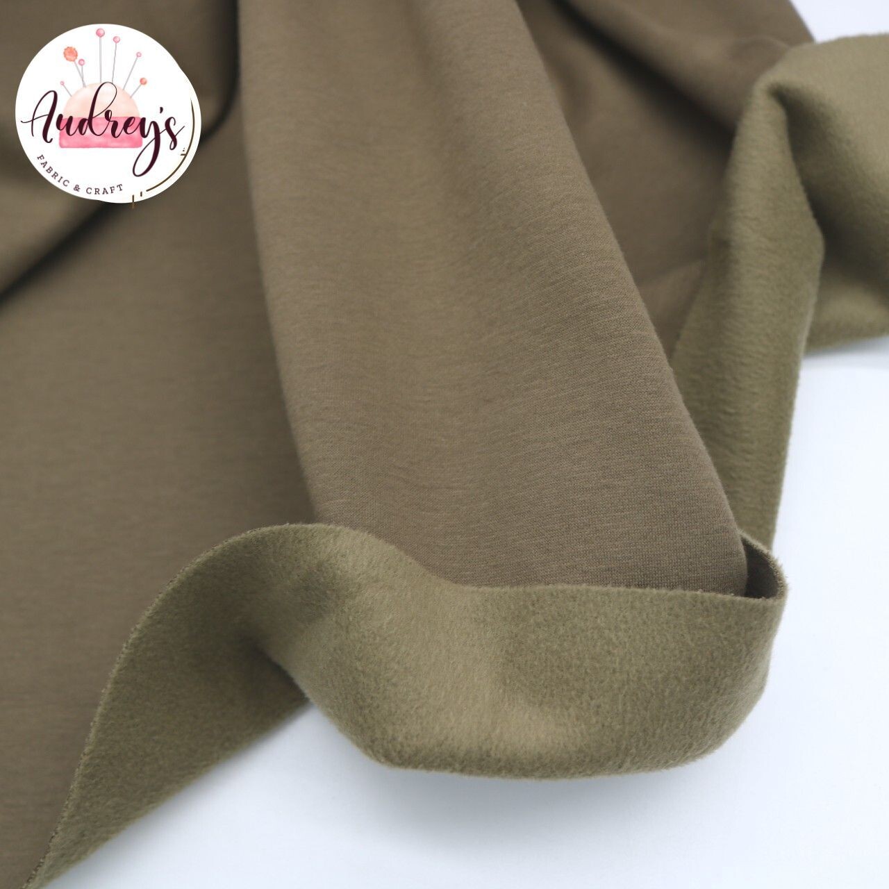Dark Khaki | Tracksuiting/Sweatshirt French Terry Fleece | 146cm Wide