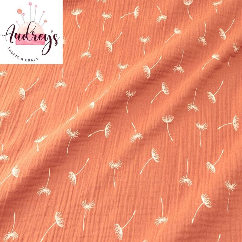 Dandelion, Rust | Double Gauze Muslin | 135cm wide